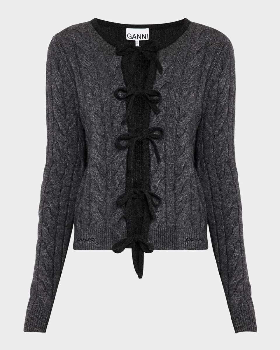 Cashmere Mix Tie-Front Cardigan